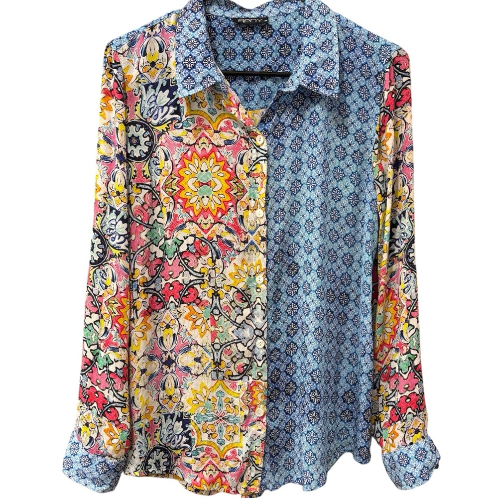 AP NY button up with roll up sleeve, medium - Picture 2 of 10